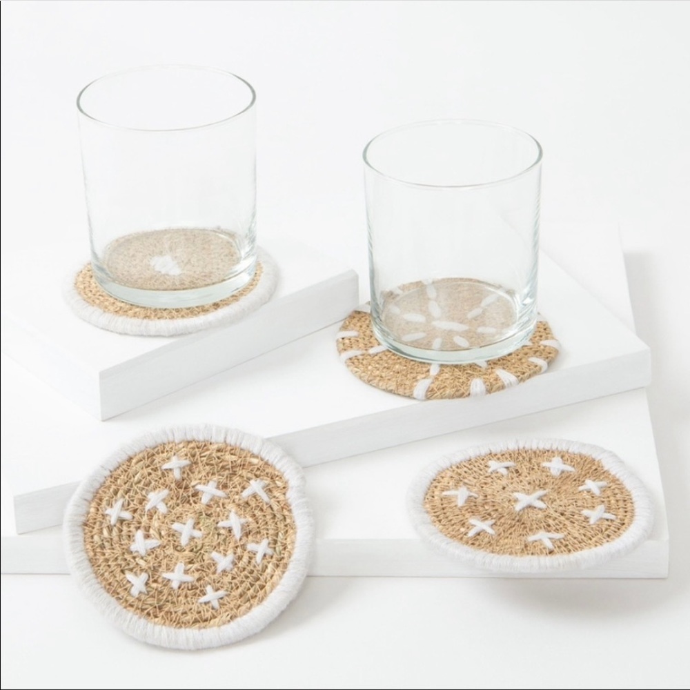 Set of 4 Coasters Seagrass Bloomingville Woven NWT
